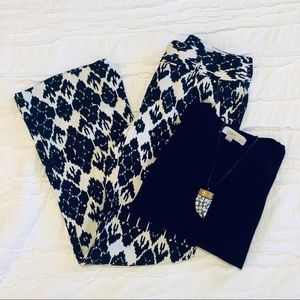 LOFT // Black & White Printed Marisa Trouser